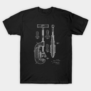 Pipe Cutting Tool Vintage Patent Drawing T-Shirt